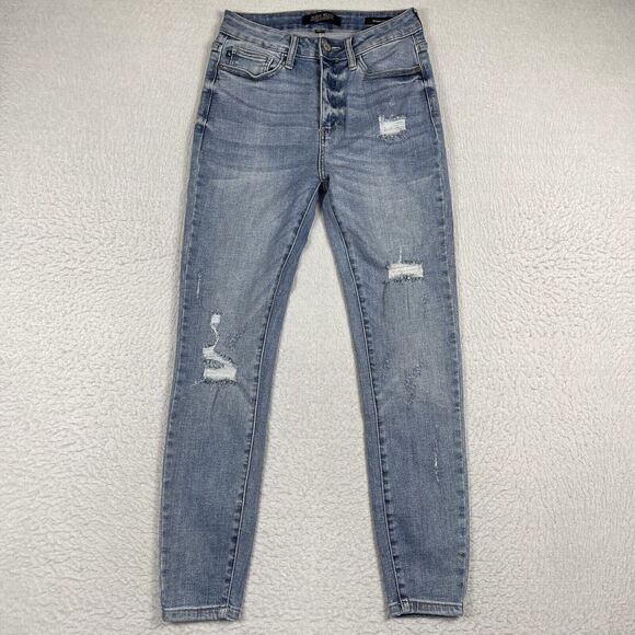Judy Blue Jeans Womens 5/27 Skinny Fit Blue‎ Denim Stretch Mid Rise Casual Pants - Picture 1 of 16